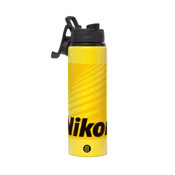 Nikon, Metallic water bottle with safety lid, 850ml aluminum