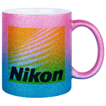 Nikon, Κούπα Χρυσή/Μπλε Glitter, κεραμική, 330ml