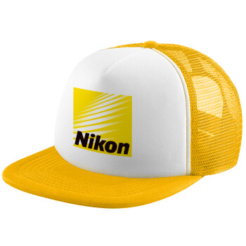 Nikon, Καπέλο Ενηλίκων Soft Trucker με Δίχτυ Κίτρινο/White (POLYESTER, ΕΝΗΛΙΚΩΝ, UNISEX, ONE SIZE)