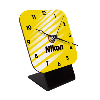 Nikon, Quartz Wooden table clock with hands (10cm)