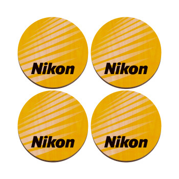 Nikon, ΣΕΤ x4 Σουβέρ ξύλινα στρογγυλά plywood (9cm)
