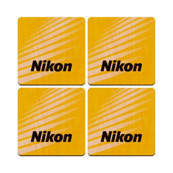 Nikon, ΣΕΤ x4 Σουβέρ ξύλινα τετράγωνα plywood (9cm)