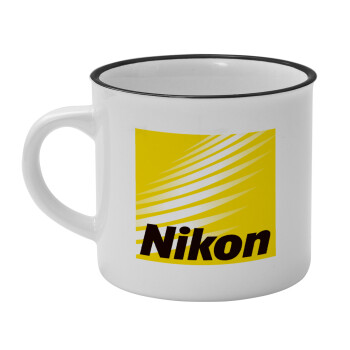 Nikon, Κούπα κεραμική vintage Λευκή/Μαύρη 230ml