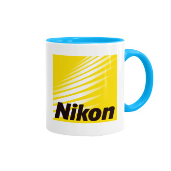 Nikon, Mug colored light blue, ceramic, 330ml