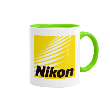 Nikon, Mug colored light green, ceramic, 330ml