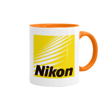 Nikon, Mug colored orange, ceramic, 330ml