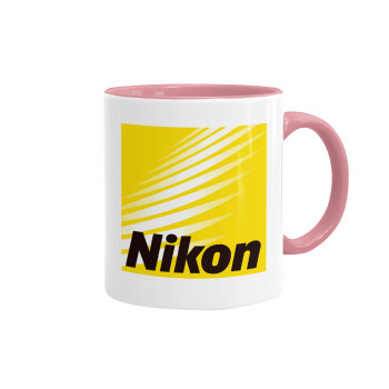 Nikon, Mug colored pink, ceramic, 330ml