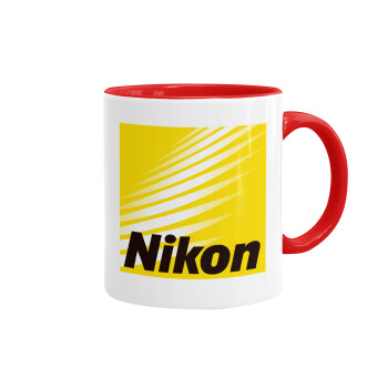 Nikon, Mug colored red, ceramic, 330ml