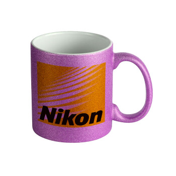 Nikon, Κούπα Μωβ Glitter που γυαλίζει, κεραμική, 330ml