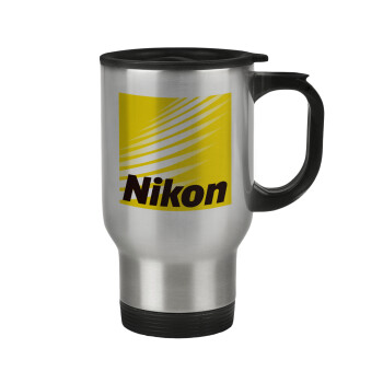 Nikon, Stainless steel travel mug with lid, double wall 450ml
