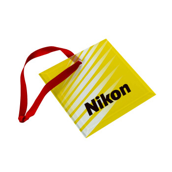 Nikon, Χριστουγεννιάτικο στολίδι γυάλινο τετράγωνο 9x9cm