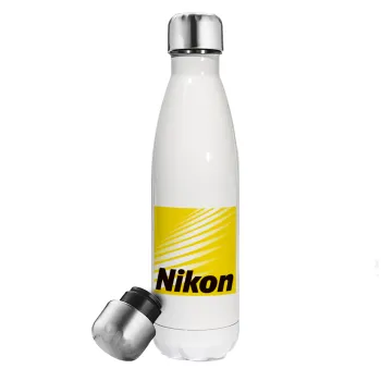 Nikon, Metal mug thermos White (Stainless steel), double wall, 500ml