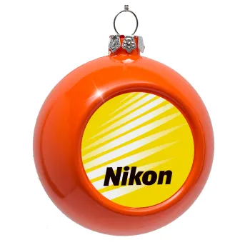 Nikon, Στολίδι Χριστουγεννιάτικη μπάλα δένδρου Πορτοκαλί 8cm