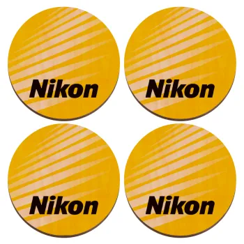 Nikon, ΣΕΤ x4 Σουβέρ ξύλινα στρογγυλά plywood (9cm)