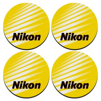 Nikon, ΣΕΤ 4 Σουβέρ ξύλινα στρογγυλά (9cm)