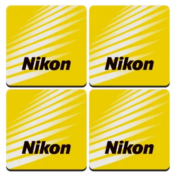 Nikon, ΣΕΤ 4 Σουβέρ ξύλινα τετράγωνα (9cm)