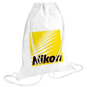 Nikon, Τσάντα πλάτης πουγκί GYMBAG λευκή (28x40cm)