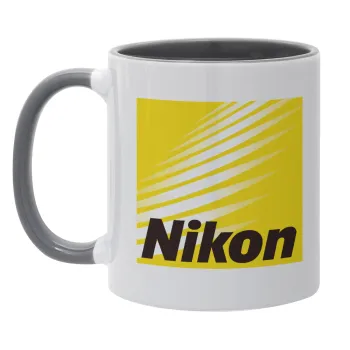 Nikon, Κούπα χρωματιστή γκρι, κεραμική, 330ml