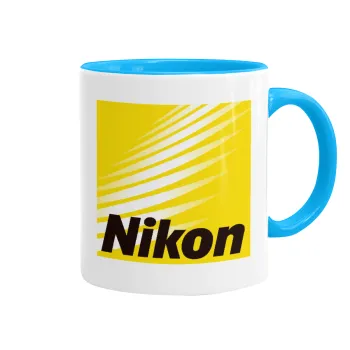 Nikon, Κούπα χρωματιστή γαλάζια, κεραμική, 330ml