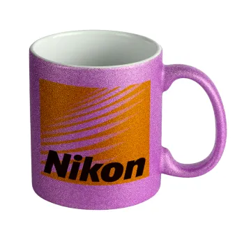 Nikon, Κούπα Μωβ Glitter που γυαλίζει, κεραμική, 330ml