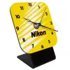 Quartz Wooden table clock with hands (10cm)
