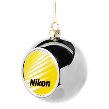 Nikon, Silver 8cm Christmas tree ball ornament