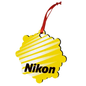 Nikon, Christmas ornament snowflake wooden 7.5cm