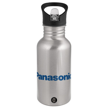 Panasonic, Παγούρι νερού Ασημένιο με καλαμάκι, ανοξείδωτο ατσάλι 500ml