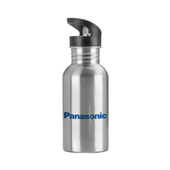 Panasonic, Water bottle Silver with straw, stainless steel 600ml
