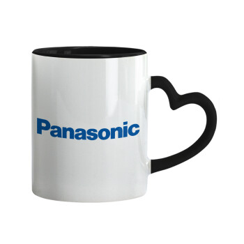 Panasonic, Mug heart black handle, ceramic, 330ml
