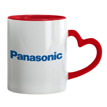 Panasonic, Κούπα καρδιά χερούλι κόκκινη, κεραμική, 330ml