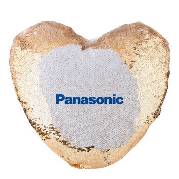Panasonic, Μαξιλάρι καναπέ καρδιά Μαγικό Χρυσό με πούλιες 40x40cm περιέχεται το  γέμισμα