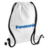 Backpack pouch GYMBAG white, with pocket (40x48cm) & thick cords