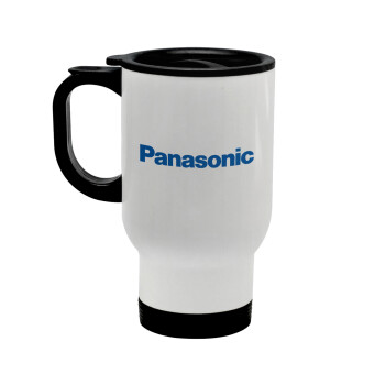 Panasonic, Stainless steel travel mug with lid, double wall white 450ml