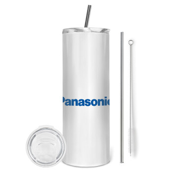 Panasonic, Eco friendly ποτήρι θερμό (tumbler) από ανοξείδωτο ατσάλι 600ml, με μεταλλικό καλαμάκι & βούρτσα καθαρισμού