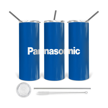 Panasonic, Tumbler ποτήρι θερμό από ανοξείδωτο ατσάλι 600ml, με μεταλλικό καλαμάκι & βούρτσα καθαρισμού