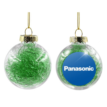 Panasonic, Χριστουγεννιάτικη μπάλα δένδρου διάφανη με πράσινο γέμισμα 8cm