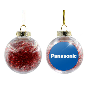 Panasonic, Χριστουγεννιάτικη μπάλα δένδρου διάφανη με κόκκινο γέμισμα 8cm