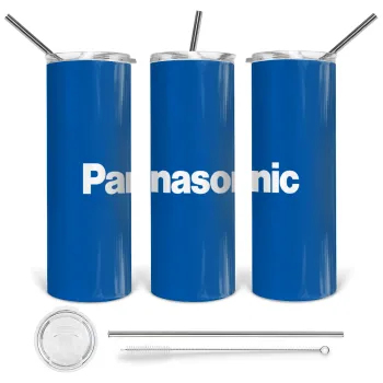 Panasonic, Tumbler ποτήρι θερμό από ανοξείδωτο ατσάλι 600ml, με μεταλλικό καλαμάκι & βούρτσα καθαρισμού