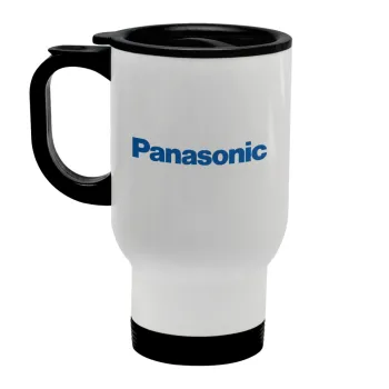 Panasonic, Stainless steel travel mug with lid, double wall white 450ml
