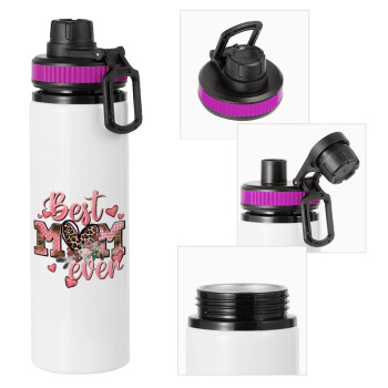 Best mom ever Mother's Day, Metallic water bottle with safety lid, 850ml aluminum