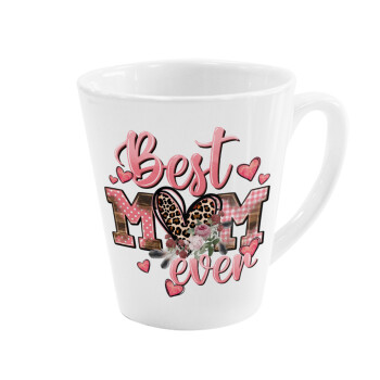Best mom ever Mother's Day, Κούπα κωνική Latte Λευκή, κεραμική, 300ml