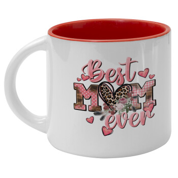 Best mom ever Mother's Day, Κούπα κεραμική 400ml Λευκή/Κόκκινη