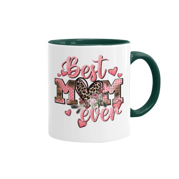 Best mom ever Mother's Day, Mug colored green, ceramic, 330ml