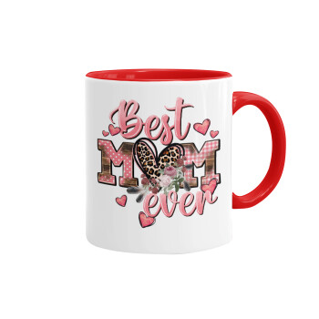 Best mom ever Mother's Day, Mug colored red, ceramic, 330ml