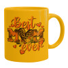 Ceramic coffee mug yellow, 330ml