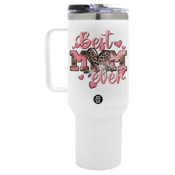 Best mom ever Mother's Day, Mega Tumbler με καπάκι, διπλού τοιχώματος (θερμό) 1,2L