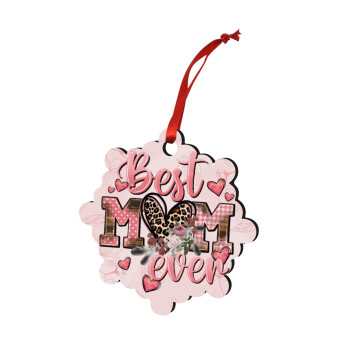 Best mom ever Mother's Day, Christmas ornament snowflake wooden 7.5cm