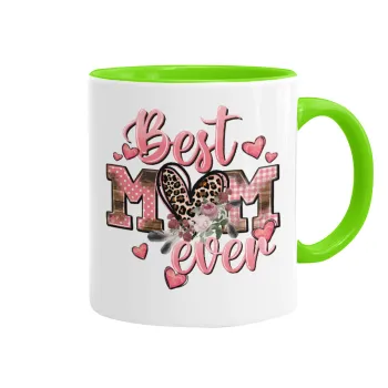 Best mom ever Mother's Day, Κούπα χρωματιστή βεραμάν, κεραμική, 330ml