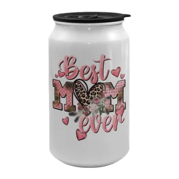 Best mom ever Mother's Day, Κούπα ταξιδιού μεταλλική με καπάκι (tin-can) 500ml